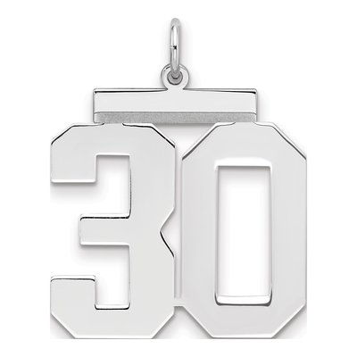 Sterling Silver Number 30 Pendant