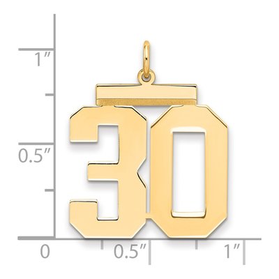 Sterling Silver Gold-Plated Number 30 Charm – view 2