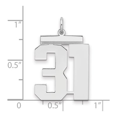 Sterling Silver Number 31 Pendant – view 2