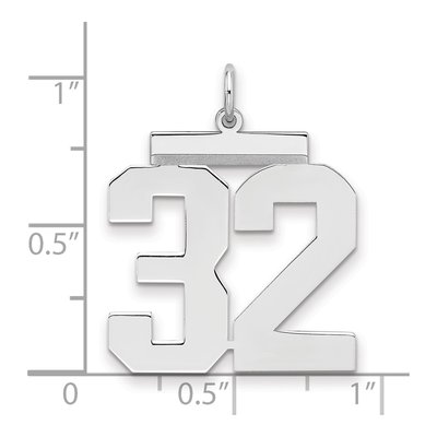 Sterling Silver Number 32 Pendant – view 2