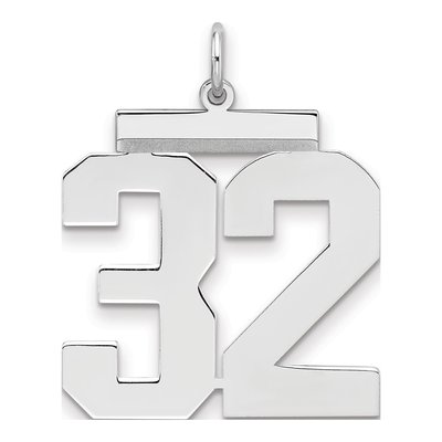 Sterling Silver Number 32 Pendant