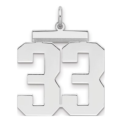 Sterling Silver Number 33 Charm