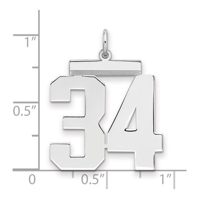 Sterling Silver Number 34 Charm – view 2