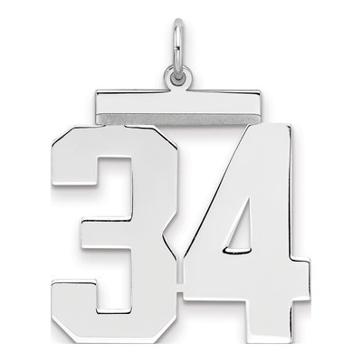 Sterling Silver Number 34 Charm