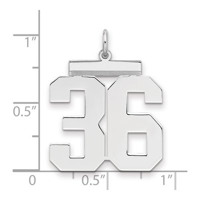 Sterling Silver Number 36 Pendant – view 2