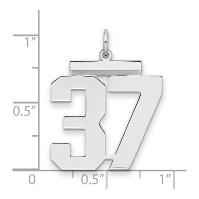 Sterling Silver Number 37 Charm – view 2
