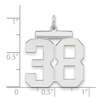 Sterling Silver Number 38 Pendant – view 2