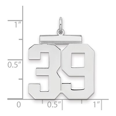 Sterling Silver Number 39 Pendant – view 2