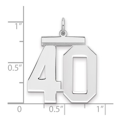 Sterling Silver Number 40 Pendant – view 2