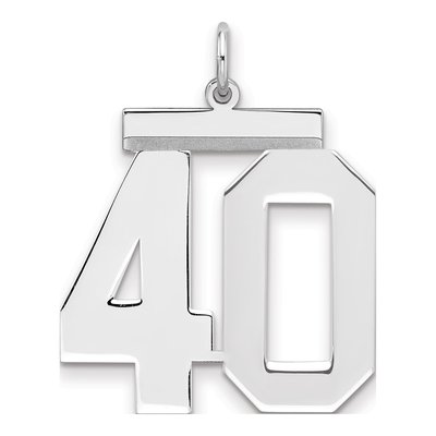 Sterling Silver Number 40 Pendant