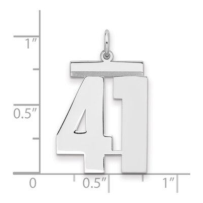 Sterling Silver Number 41 Pendant – view 2