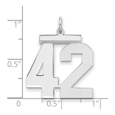 Sterling Silver Number 42 Pendant – view 2