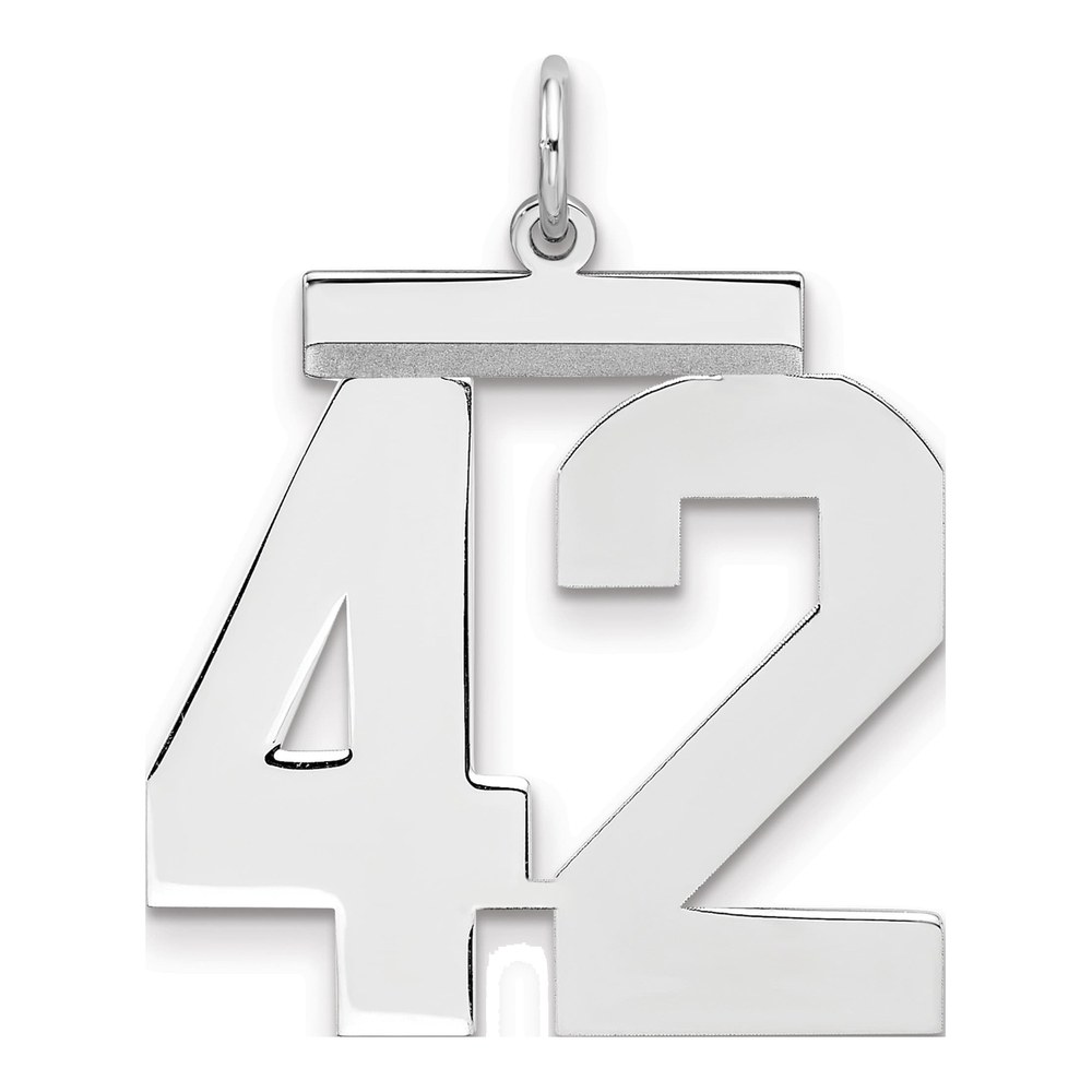 Sterling Silver Number 42 Charm Pendant