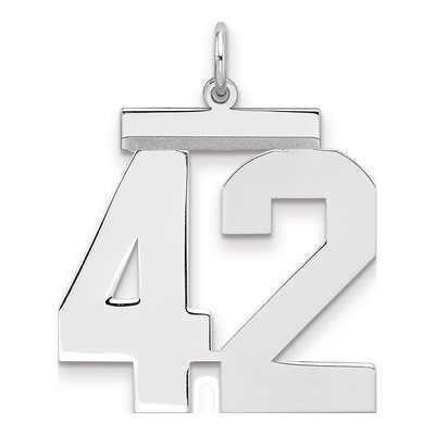 Sterling Silver Number 42 Pendant