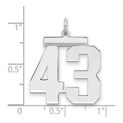 Sterling Silver Number 43 Charm – view 2