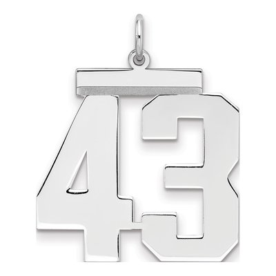 Sterling Silver Number 43 Charm