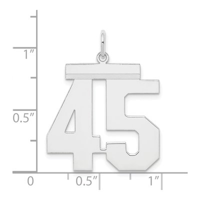 Sterling Silver Number 45 Charm – view 3