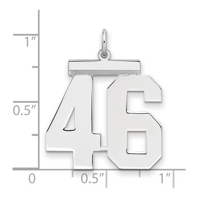 Sterling Silver Number 46 Pendant – view 2