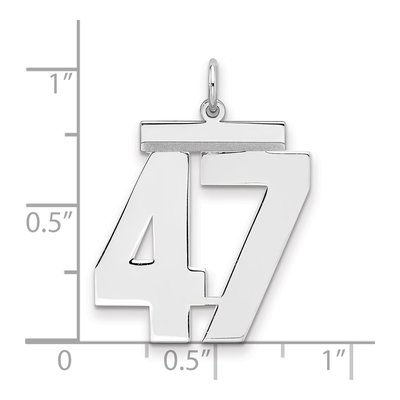 Sterling Silver Number 47 Pendant – view 2