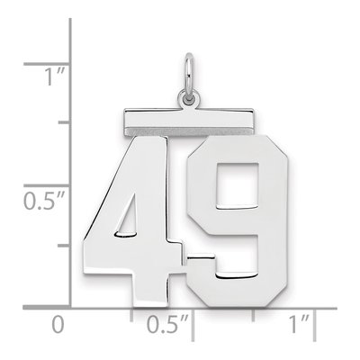 Sterling Silver Number 49 Charm – view 2