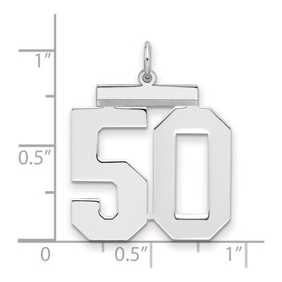 Sterling Silver Number 50 Pendant – view 2