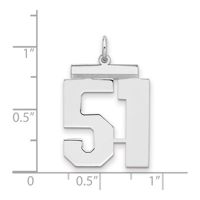 Sterling Silver Number 51 Charm – view 2