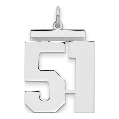 Sterling Silver Number 51 Charm
