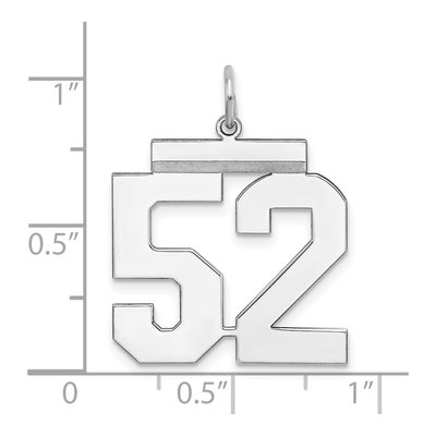 Sterling Silver Number 52 Charm – view 4