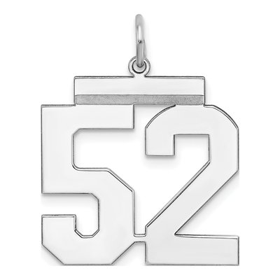 Sterling Silver Number 52 Charm