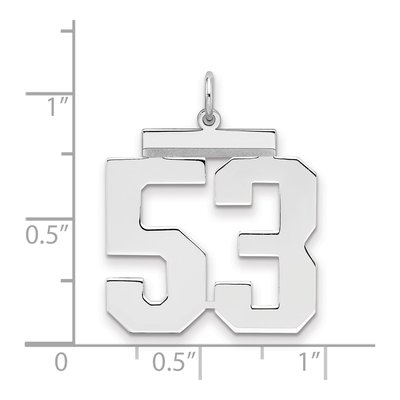 Sterling Silver Number 53 Charm – view 2