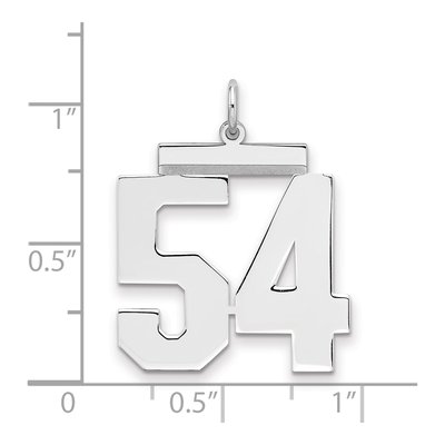 Sterling Silver Number 54 Charm – view 2