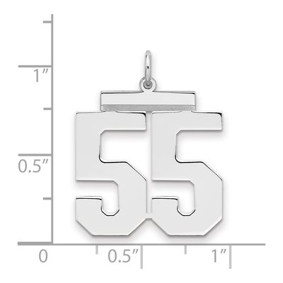 Sterling Silver Number 55 Pendant – view 2