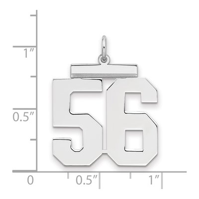 Sterling Silver Number 56 Pendant – view 2
