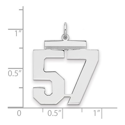 Sterling Silver Number 57 Charm – view 2