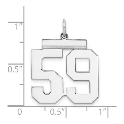 Sterling Silver Number 59 Charm – view 4