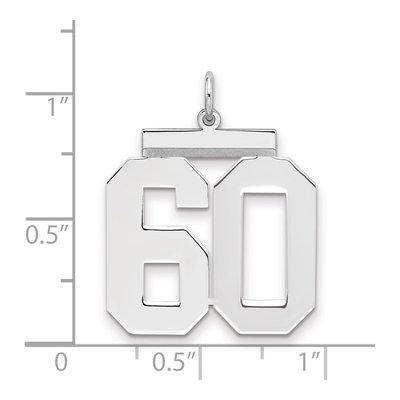 Sterling Silver Number 60 Pendant – view 2