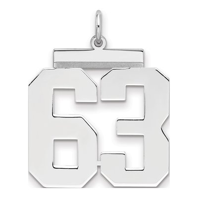 Sterling Silver Number 63 Pendant
