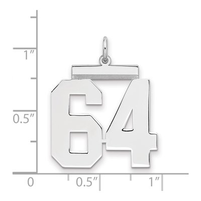 Sterling Silver Number 64 Charm – view 2