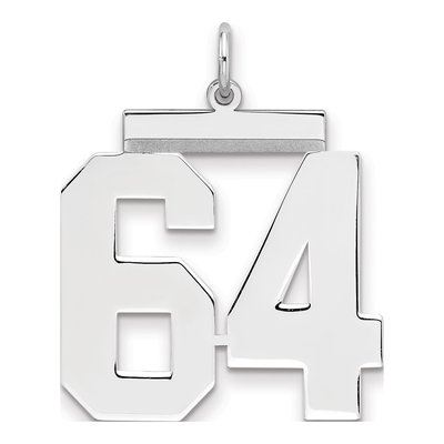 Sterling Silver Number 64 Charm