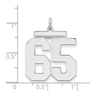 Sterling Silver Number 65 Pendant – view 2