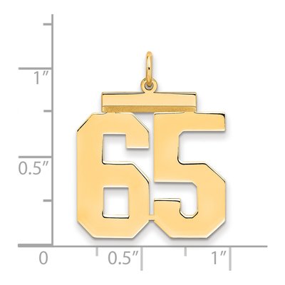 Gold-Plated Sterling Silver Number 65 Charm – view 2