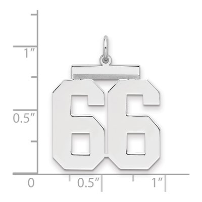 Sterling Silver Number 66 Pendant – view 2