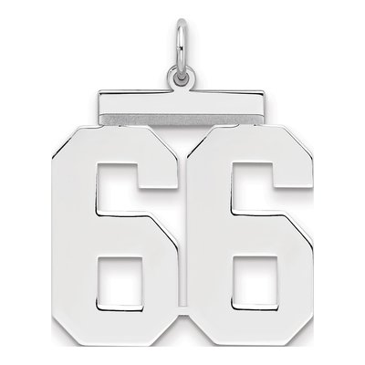 Sterling Silver Number 66 Pendant
