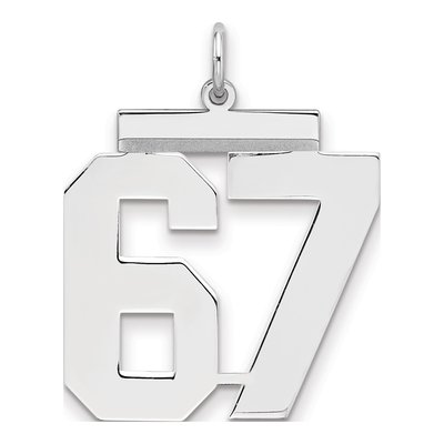 Sterling Silver Number 67 Pendant