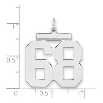 Sterling Silver Number 68 Charm – view 2