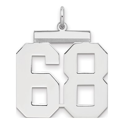 Sterling Silver Number 68 Charm