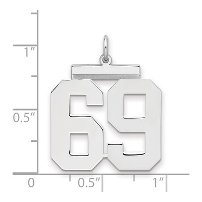 Sterling Silver Number 69 Pendant – view 2