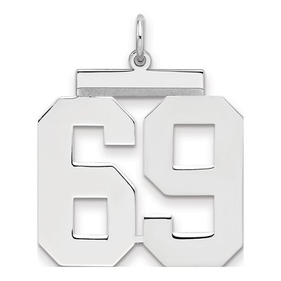 Sterling Silver Number 69 Pendant