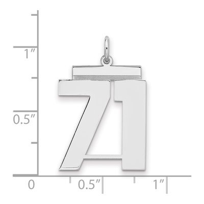 Sterling Silver Number 71 Charm – view 2