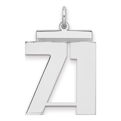 Sterling Silver Number 71 Charm